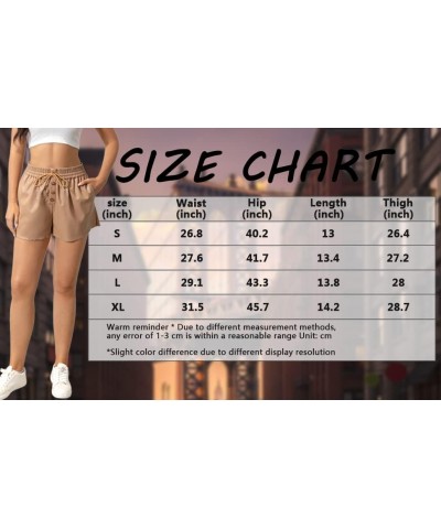 Faux Leather Shorts for Women, Womens High Waisted Wide Leg Casual Short Summer Shorts with Pockets 2303-khaki $11.01 Shorts