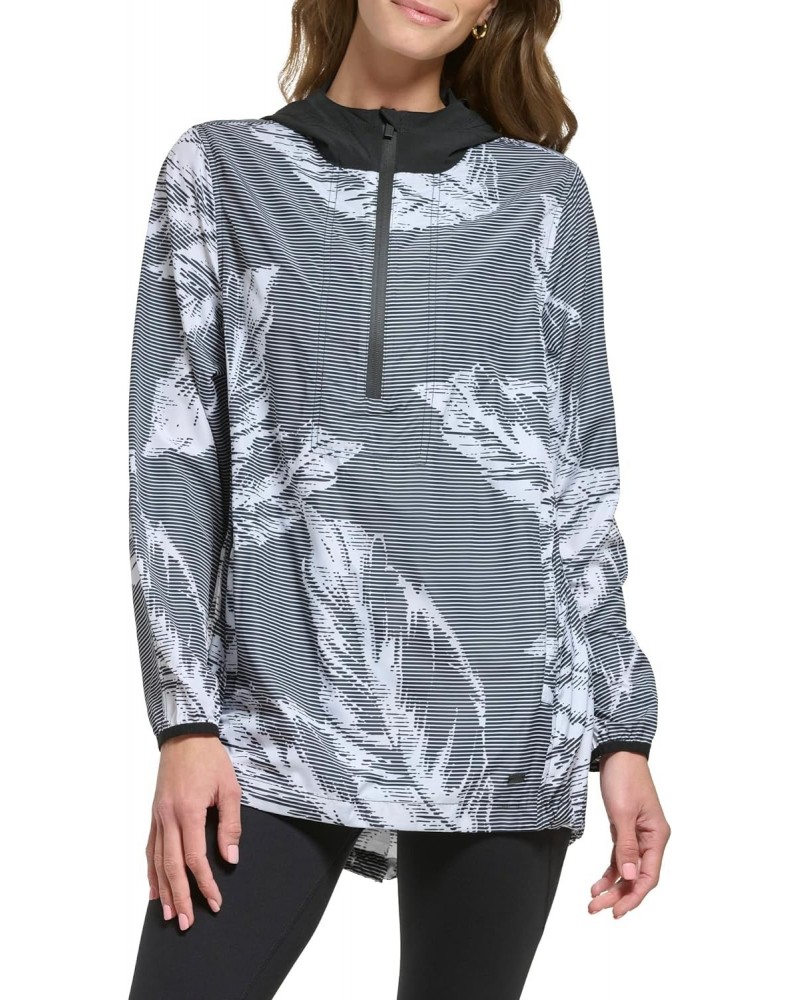 Women's Printed Half Zip Jacket, BLK Combo, Large $20.98 Jackets