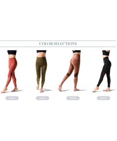 20-30 mmHg Compression Leggings Rise Pant 26" for Women - Yoga Gym Running Training Coca Brown $54.08 Activewear