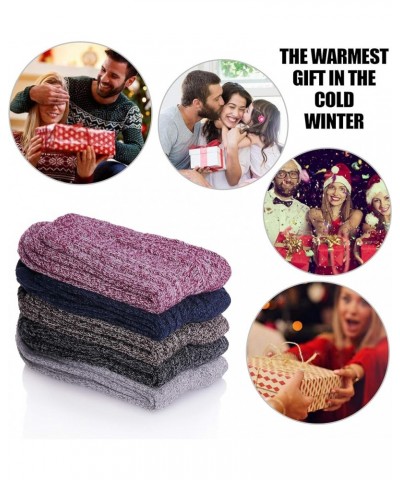 Womens 5 Pairs Soft Thick Comfort Casual Cotton Warm Wool Crew Winter Socks 5 Pack Solid Color G $6.62 Socks