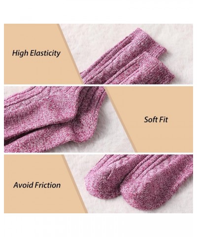 Wool Socks for Women - Womens Wool Socks Winter Warm Wool Socks Men Cozy Knit Socks Boots Socks for Women 5 Pairs Solid Color...