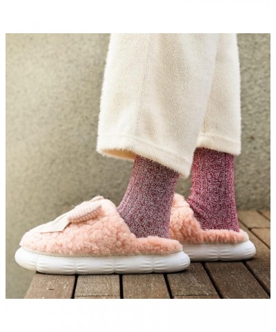 Wool Socks for Women - Womens Wool Socks Winter Warm Wool Socks Men Cozy Knit Socks Boots Socks for Women 5 Pairs Solid Color...