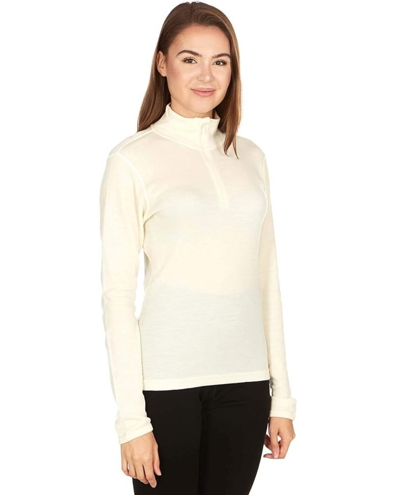 814 Sequoia Women's Midweight 1/4 Zip - No Itch Renewable Fabric Cream $46.20 Activewear