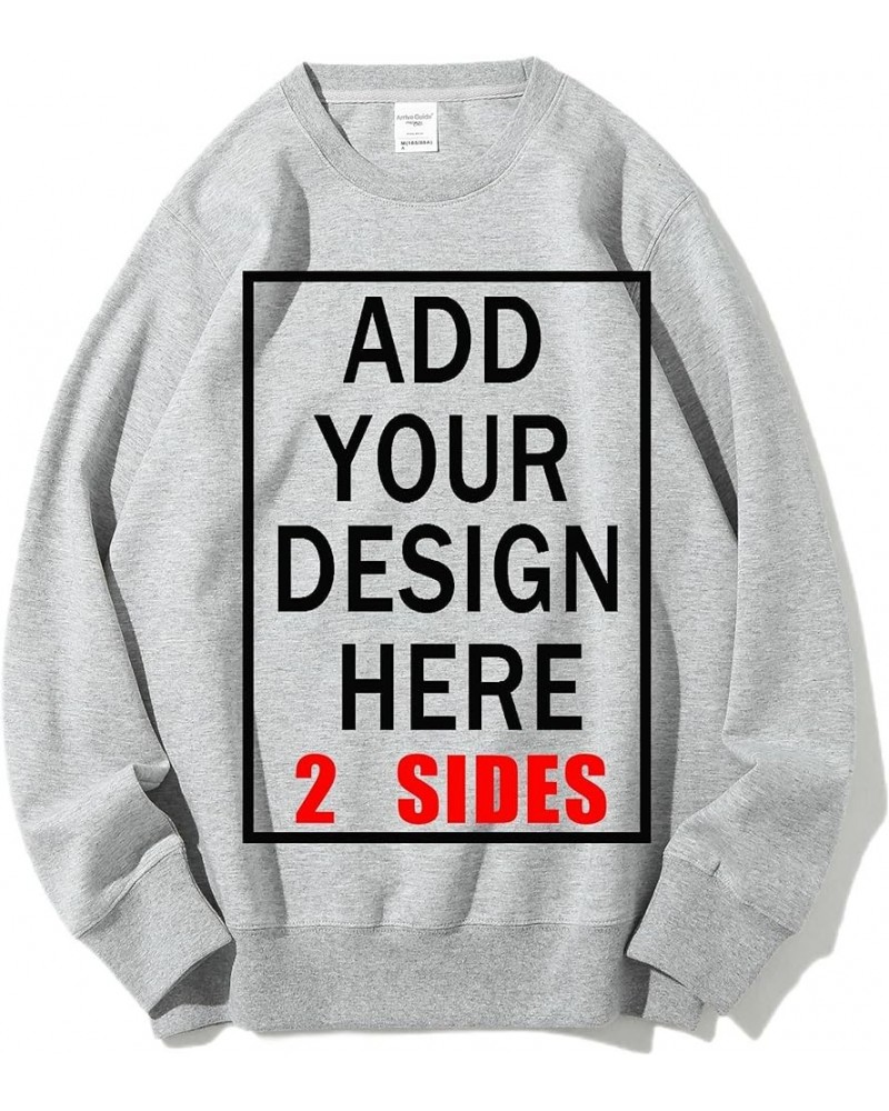 Custom Crewneck Sweatshirt for Women Men Personalized Sweatshirt Design Your Own Front and Back Smoke Gray $15.19 Sweatshirts