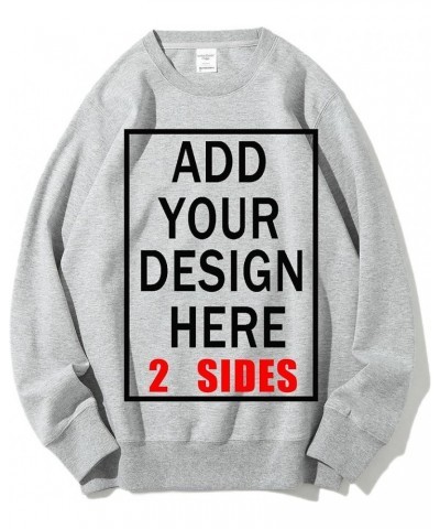 Custom Crewneck Sweatshirt for Women Men Personalized Sweatshirt Design Your Own Front and Back Smoke Gray $15.19 Sweatshirts