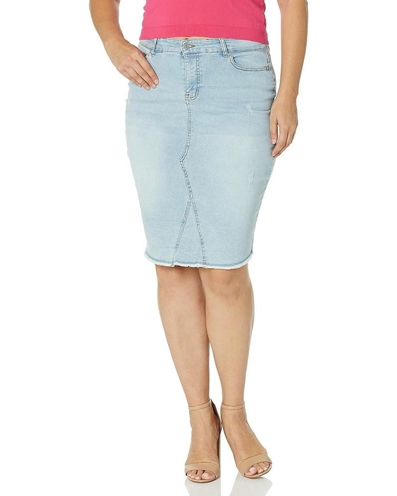 Women's Plus Size Skirt Denim Stretch Light Wash $13.49 Skirts