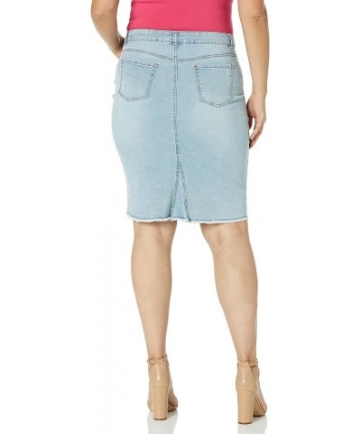 Women's Plus Size Skirt Denim Stretch Light Wash $13.49 Skirts