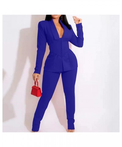 Formal Pantsuits for Women Evening Party Wedding Guest 2 Piece Outfits Sets Work Office Casual Dressy Pant Suits A-blue $11.4...