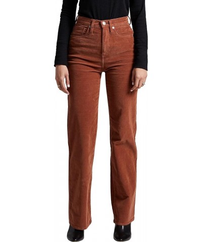 Women's Highly Desirable High Rise Trouser Leg Pants Brown $11.86 Jeans