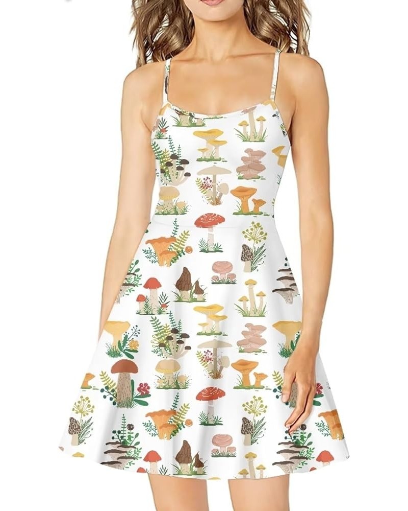 Women Girls Sleeveless Swing Dress Casual Beach Sundresss Mushroom $12.41 Dresses