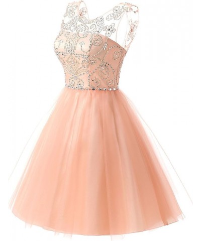 Women's Short Tulle Beading Homecoming Dresses 2022 Prom Party Gowns 133-gold $20.24 Dresses