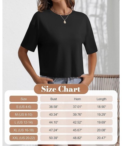 2 Pcs Women's Crop T-Shirts Short Sleeve Crop Tops Women Crew Neck Tees Half Sleeve Workout Cropped Tee Shirts Black, White $...