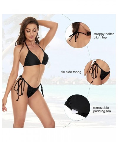 Womens Sexy Bikini Swimsuit Halter Top String Triangle Bikini Sets Thong Swimsuit Brazilian Bathing Suits Green $11.87 Swimsuits