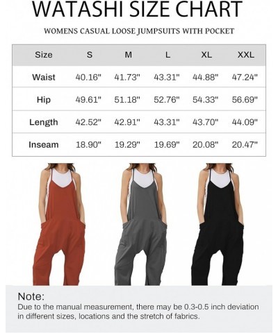 Women's Casual Jumpsuits Loose Sleeveless Stretchy Overalls Spaghetti Strap Baggy Onesie Long Pants with Pockets Navy $10.75 ...