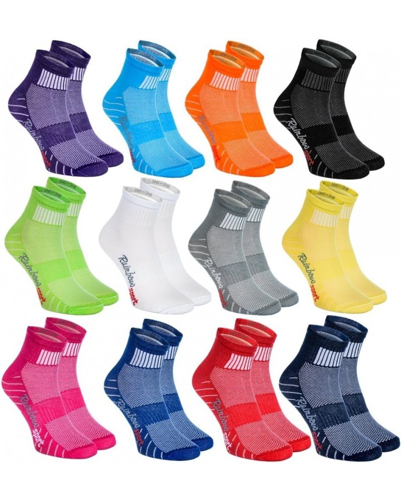 6,9 or 12 pairs of Cotton SPORT Athletic Socks, Multicolored For Mens and Womens 12 X Multicoloured $12.09 Activewear