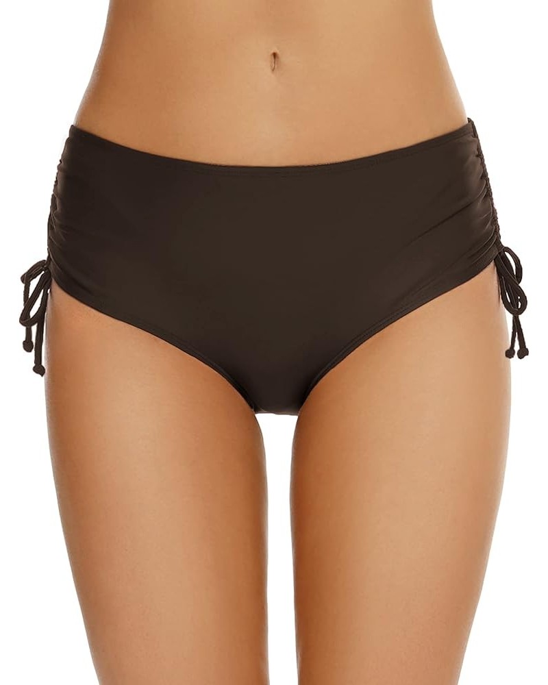 Women's Bikini Bottoms Full Coverage Swim Bottoms Mid Waisted Bathing Suit Bottoms Swimsuit Bottoms Brown $14.99 Swimsuits