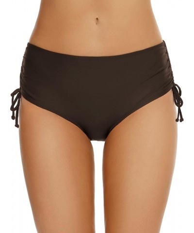 Women's Bikini Bottoms Full Coverage Swim Bottoms Mid Waisted Bathing Suit Bottoms Swimsuit Bottoms Brown $14.99 Swimsuits