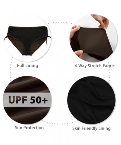 Women's Bikini Bottoms Full Coverage Swim Bottoms Mid Waisted Bathing Suit Bottoms Swimsuit Bottoms Brown $14.99 Swimsuits